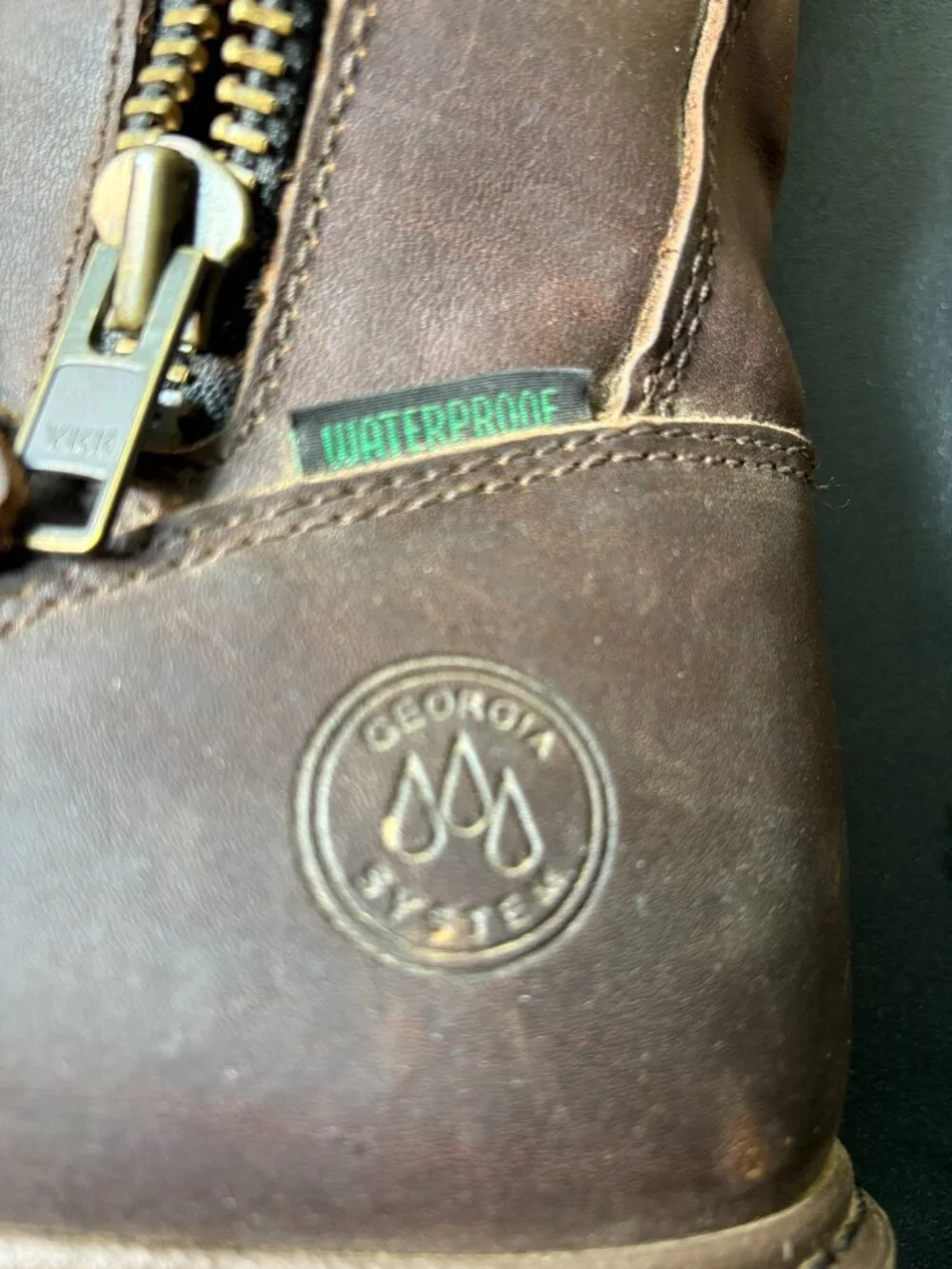 Men's Georgia Boot Leather Waterproof Work Boot size 12M